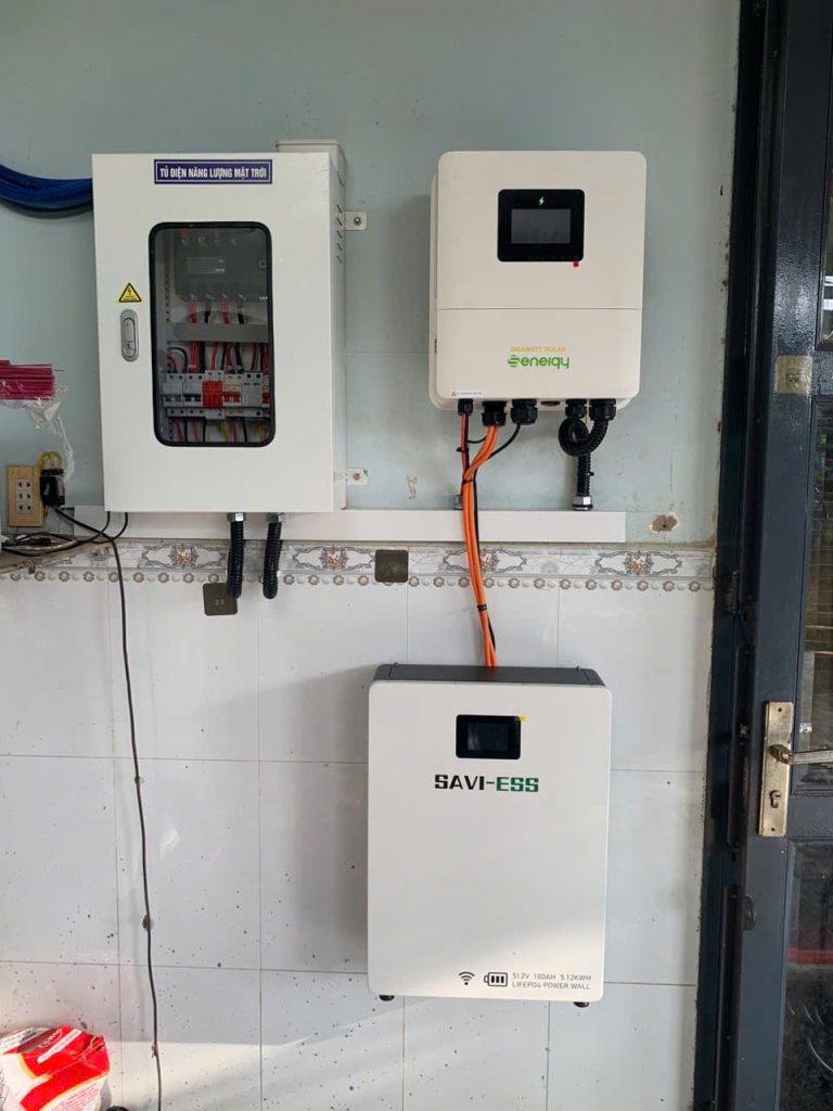 Hệ thống điện mặt trời 6kW hòa lưới bám tải có lưu trữ